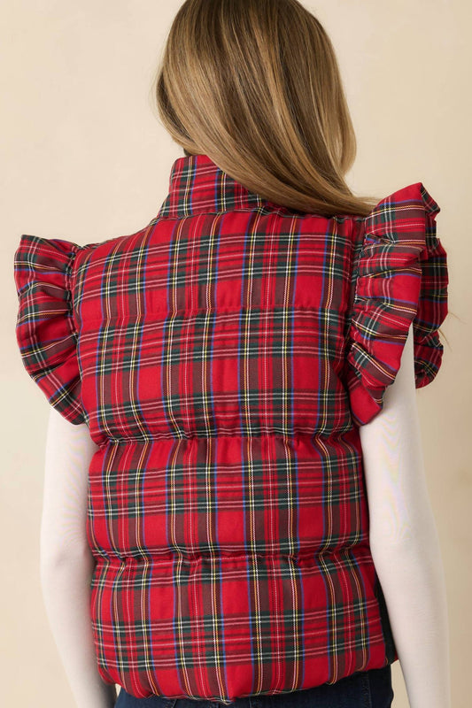 Jodifl - Tartan Plaid Puffer Vest