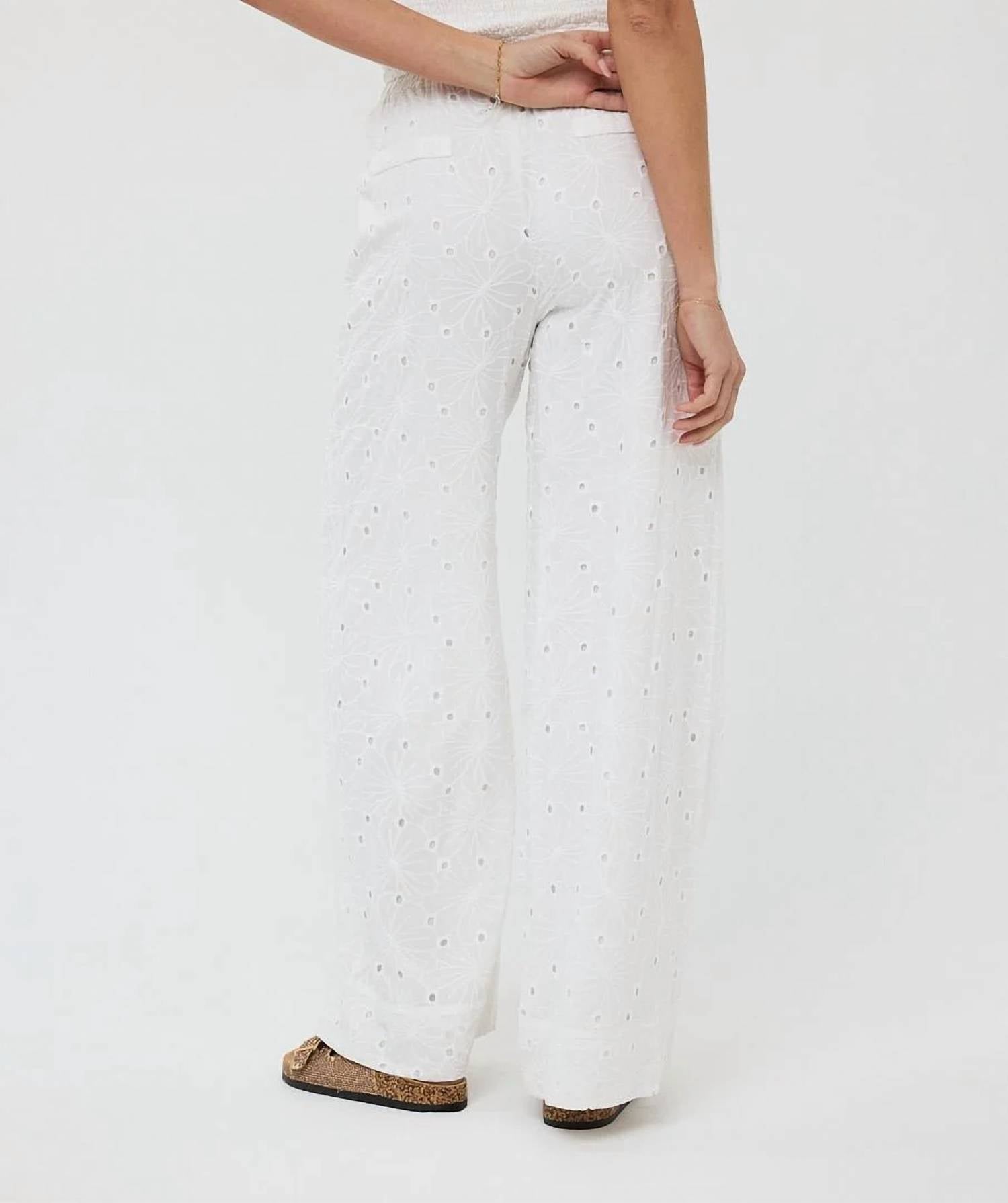 Esqualo - Tania Embroidery Flowers Trousers