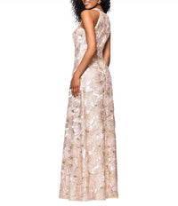 Betsy & Adam - Sequin Soutache Halter Gown