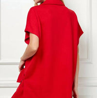 SEE AND BE SEEN Collared Textured Loungewear Set - women's sleepwear - alternate view