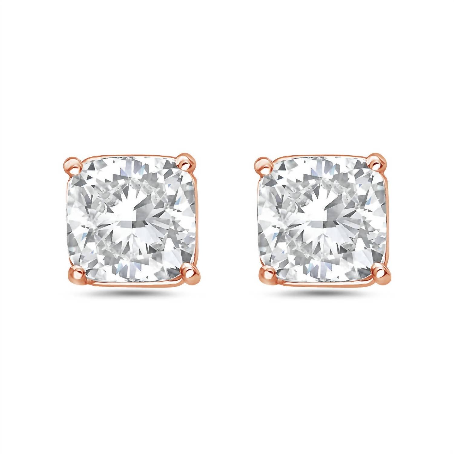 Diana M Jewels - 5.00 Cts Lab Grown Diamond Cushion Cut Studs Earrings