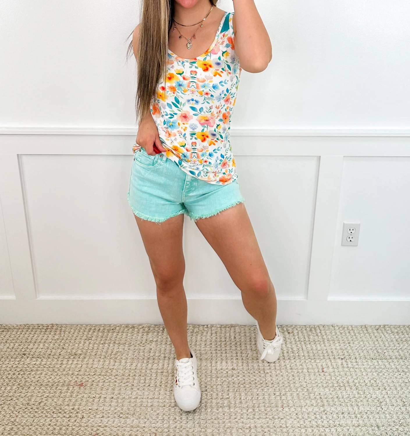 Saige Denim - Kelsey Tummy Control High-rise Fray Hem Shorts