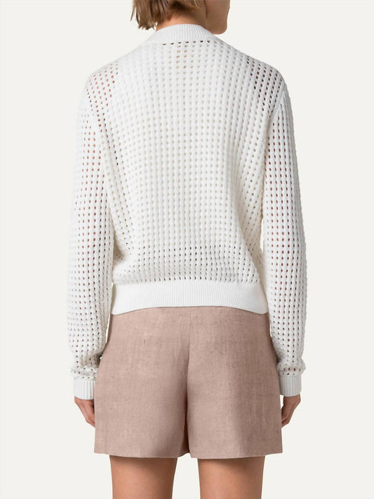 Akris Punto - Chunky Cotton Mesh Bomber Cardigan