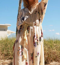 Miguelina - Paisley Linen Bouquet Maxi Dress
