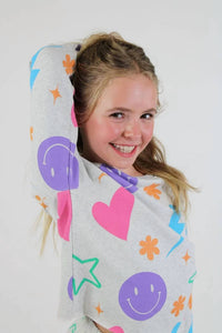 Paper Flower - Girl's All Over Icons Sweatshirt