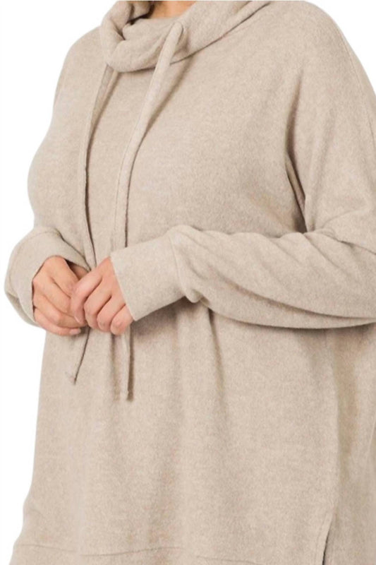 Zenana - Brushed Melange Funnel Neck Sweater