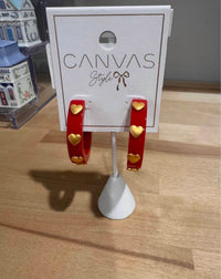 Canvas Style - Women's Hoop Heart Earrings