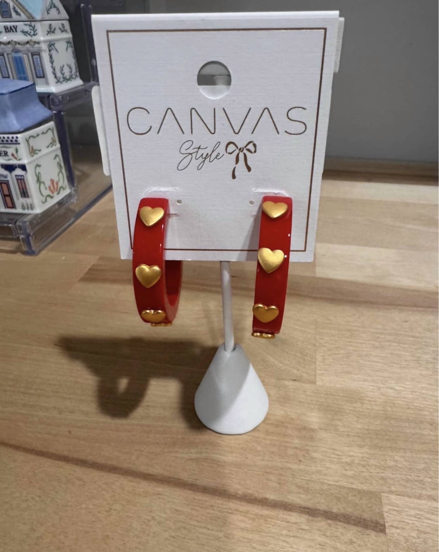 Canvas Style - Women's Hoop Heart Earrings