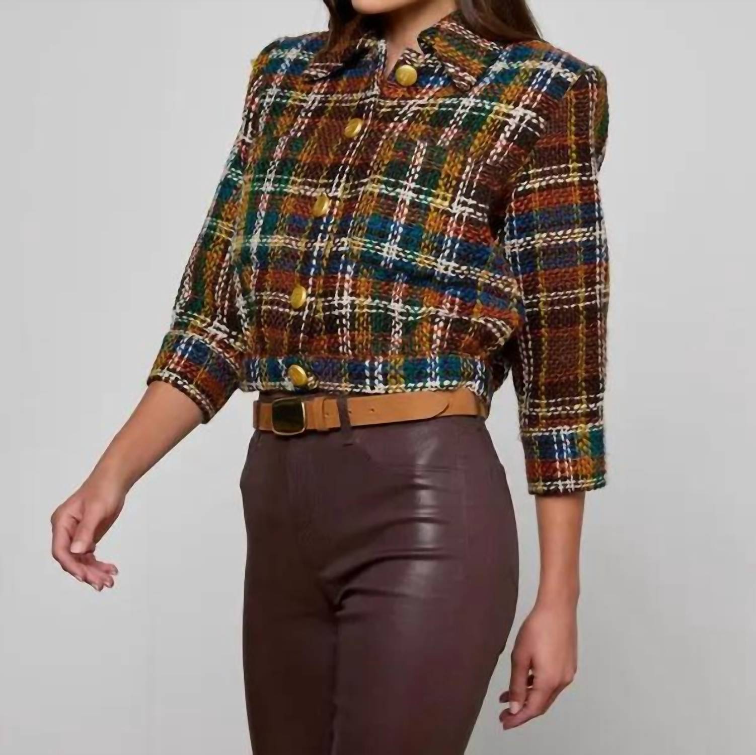 L'Agence - Jia Cropped Tweed Jacket