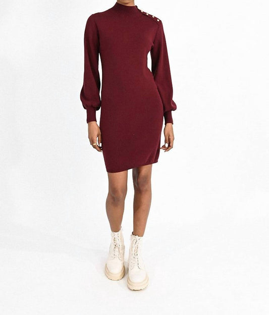 Molly Bracken - Merlot Fitted Knit Dress