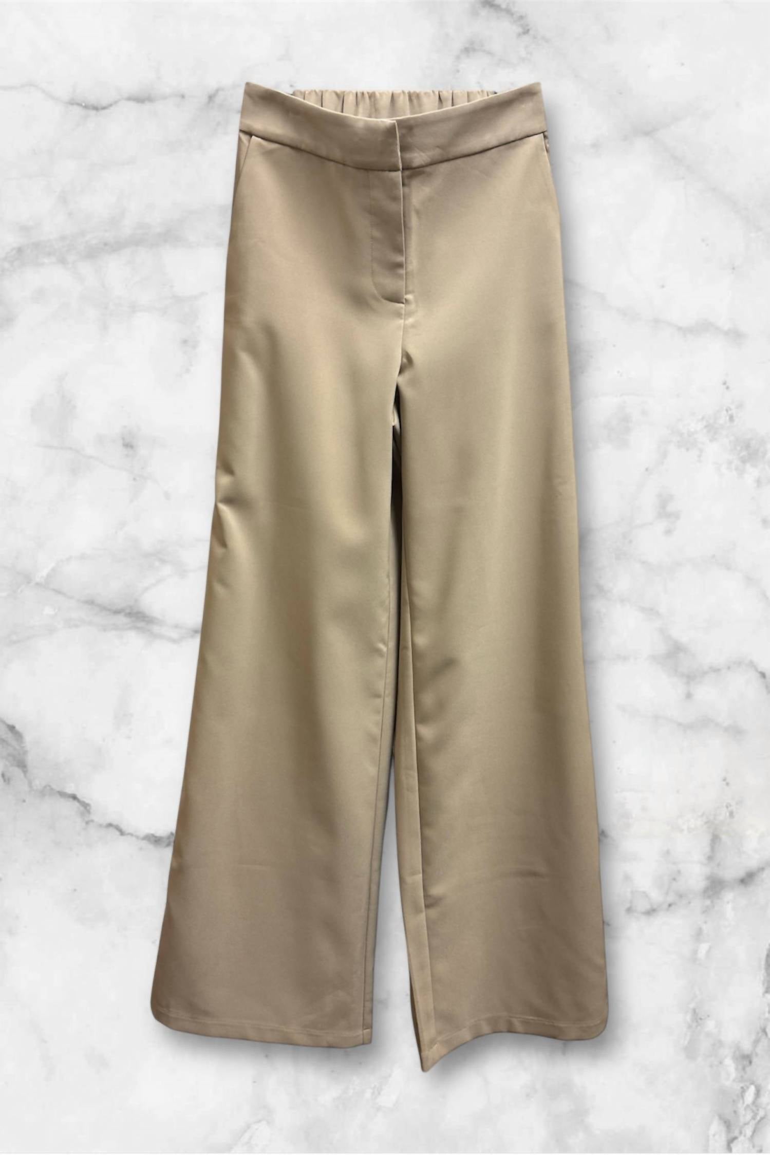 Art & Love USA Women's Side Stripes Solid Pant in beige - women's pants