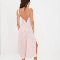 for Love & Lemons Ilana Midi Dress in pink - women's dress - detail view