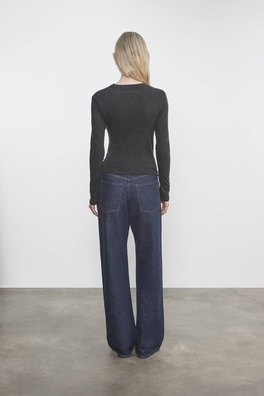 Enza Costa - CASHMERE DRAPED LONG SLEEVE CREW TOP