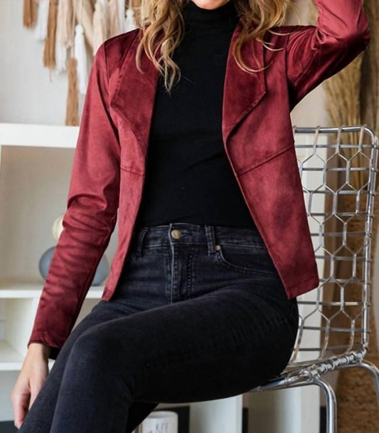 Ninexis - Waterfall Faux Suede Jacket