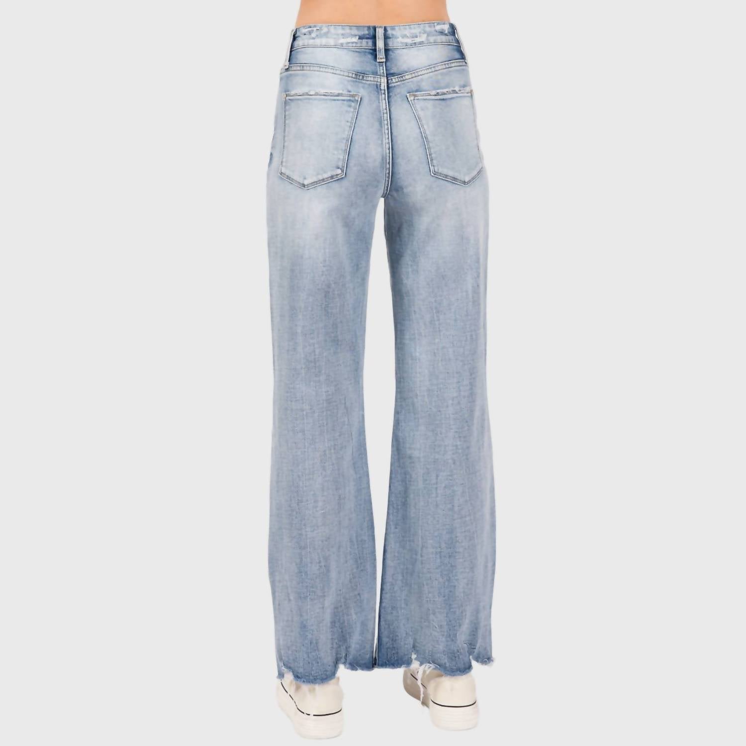 Petra153 - DISTRESSED HIGH RISE COMFORT VINTAGE FLARE JEANS