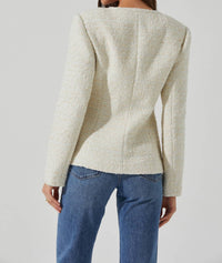 Astr - Sarae Collarless Tweed Jacket