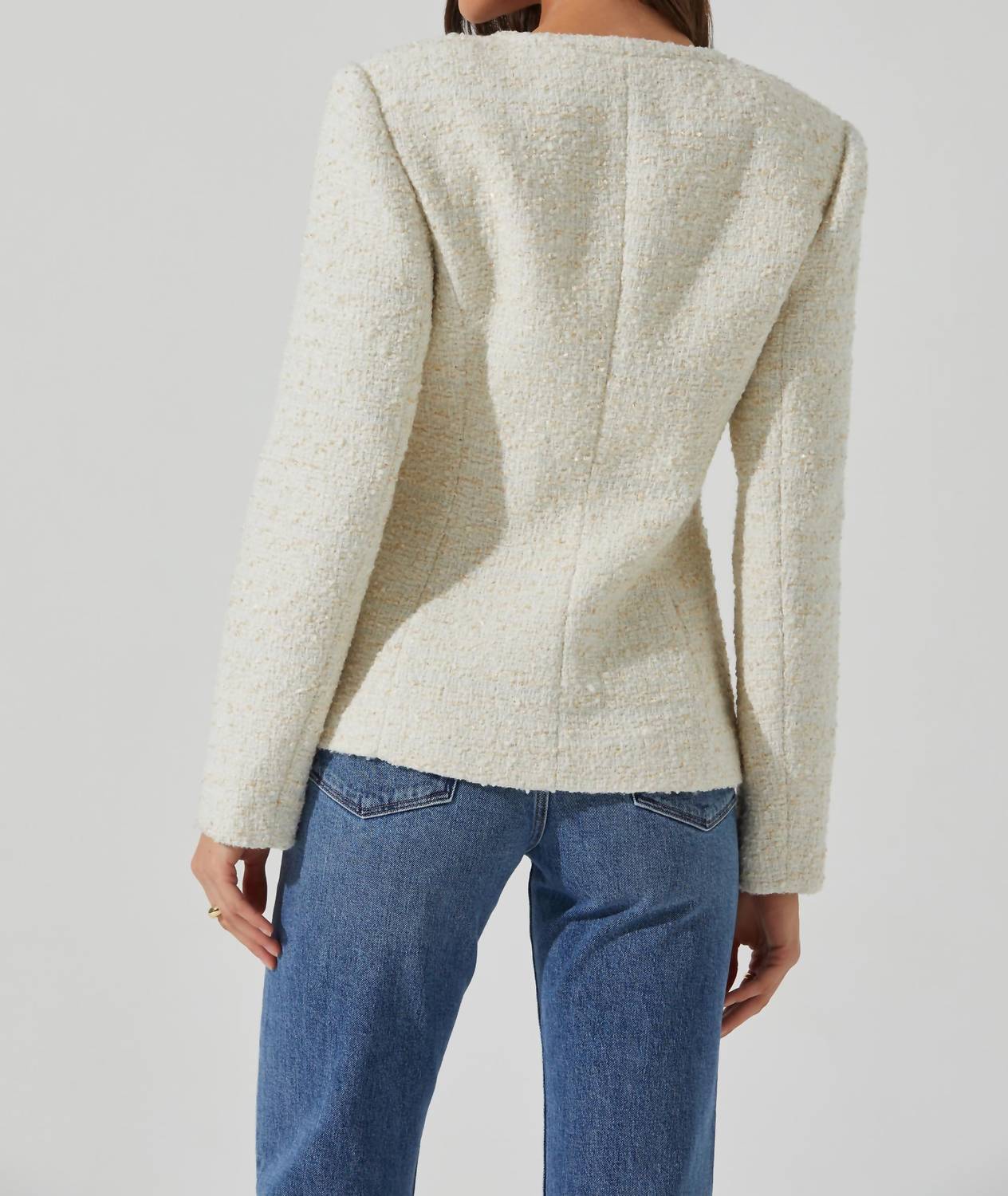 Astr - Sarae Collarless Tweed Jacket