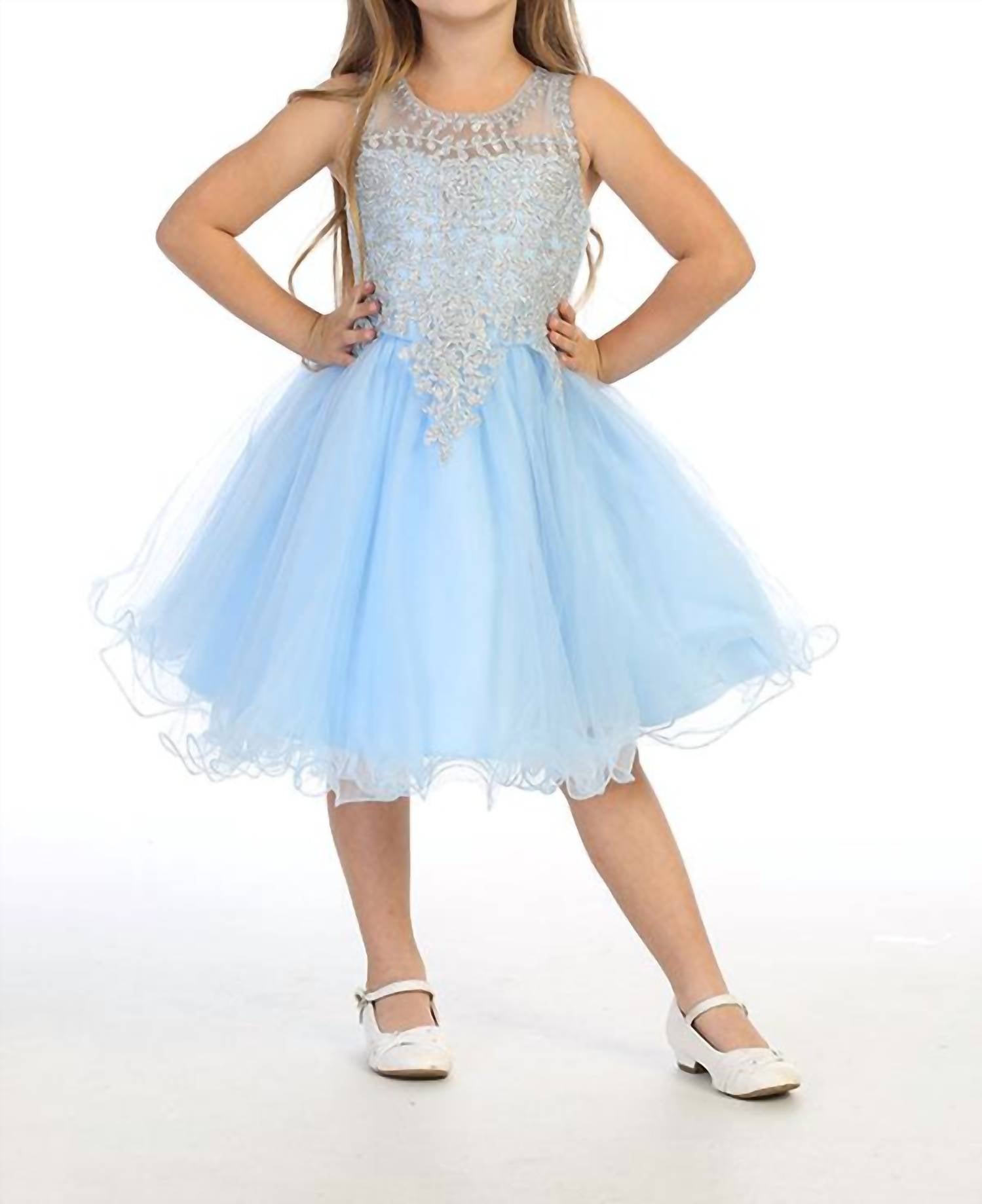 Bijan Kids - Gold Dress With Iridescent Beading