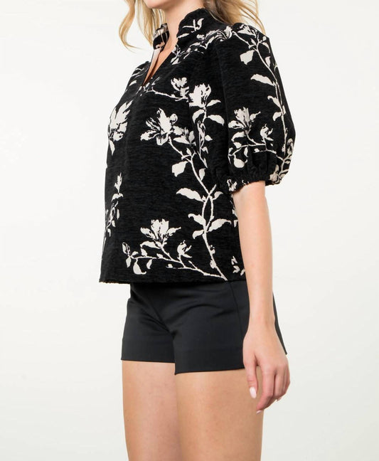 Thml - Chenille Puff Sleeve Top