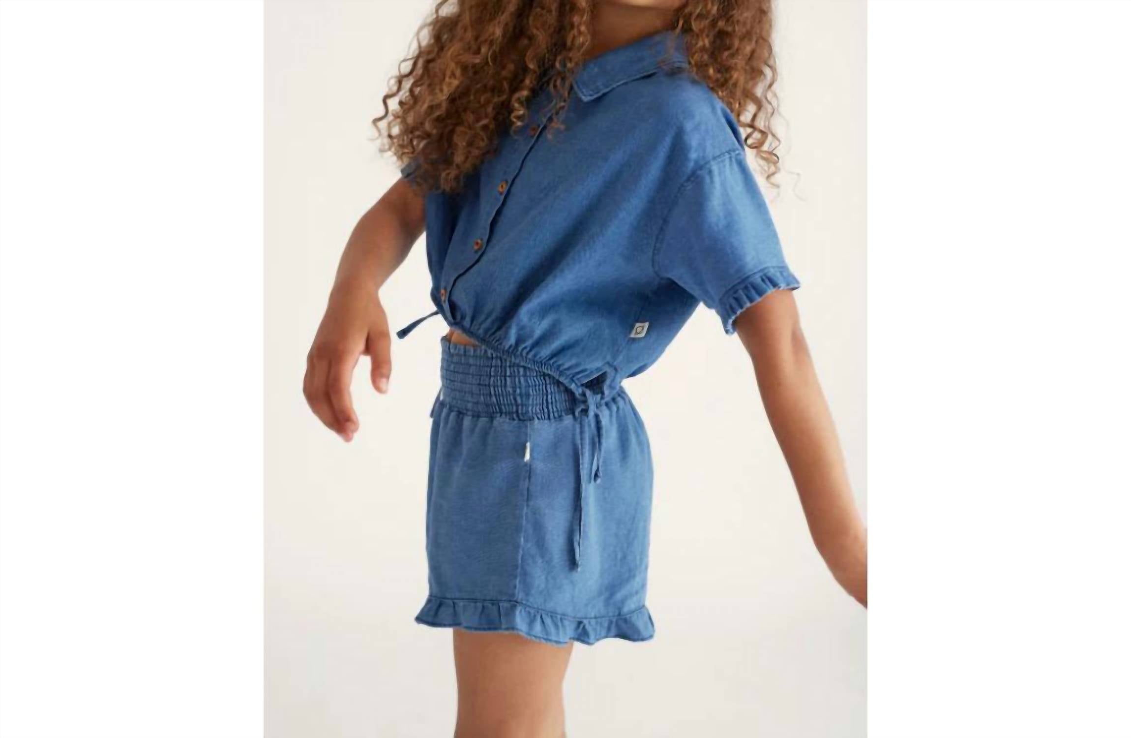 Cozmo - Girl's Twill Denim Shorts Set
