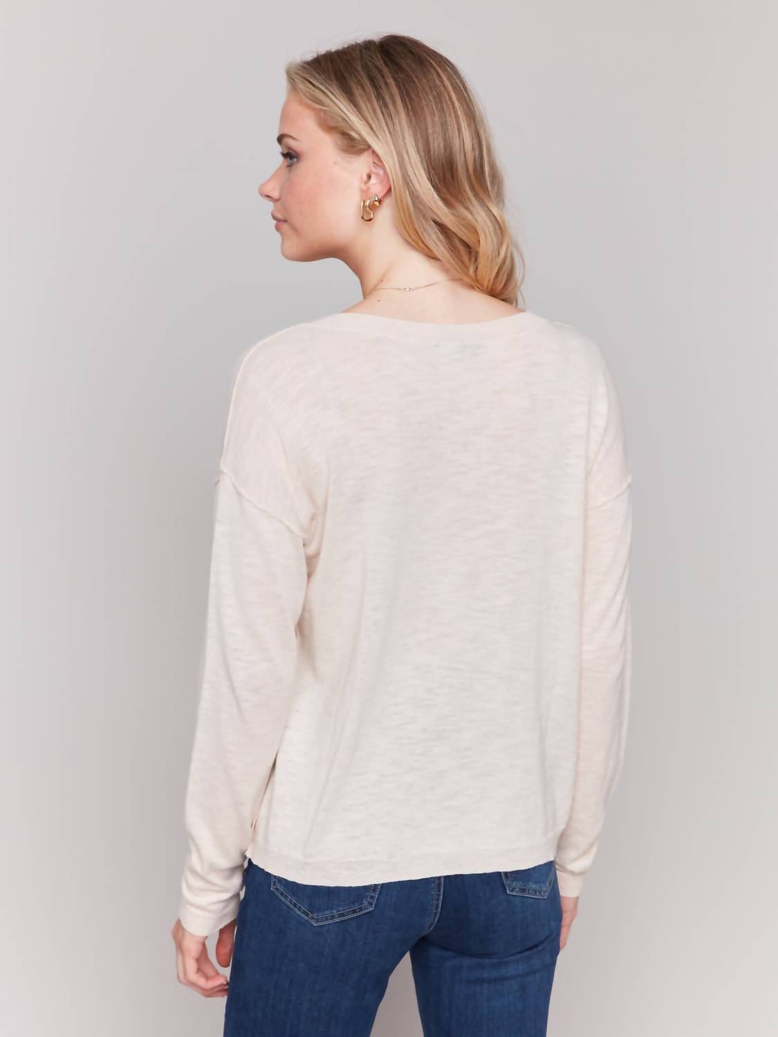 Charlie B - V-neck Cotton Sweater