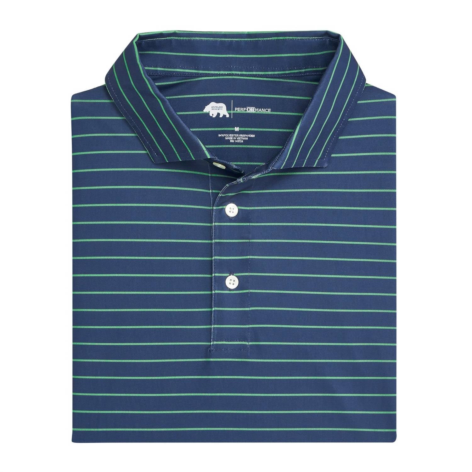 Onward Reserve - Men's Tourney Stripe Performance Pique Short Sleeve Polo