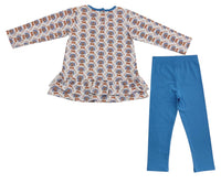 Jumping Jolly Girl's Gobble Pant Set in blue - item - detail view