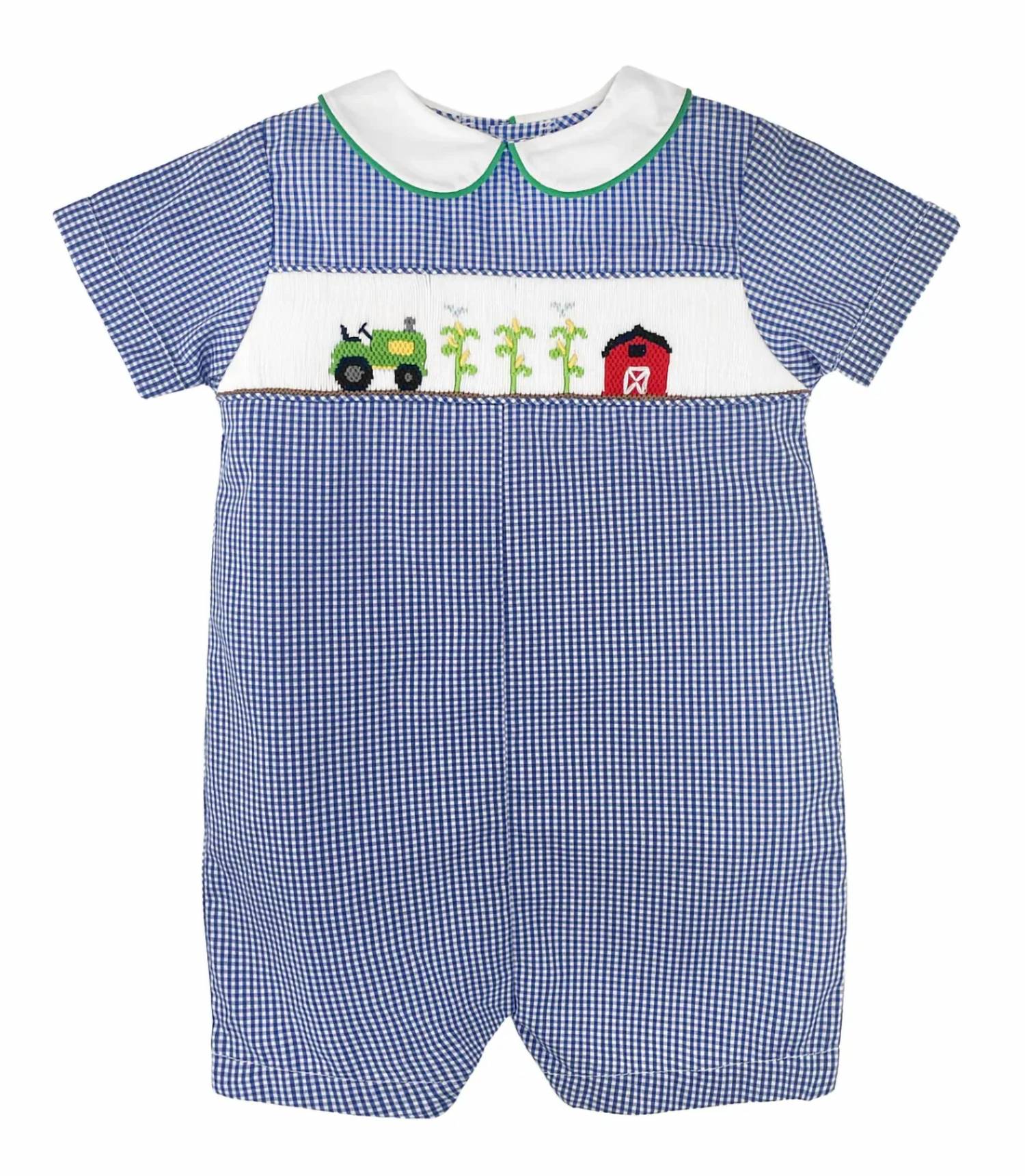Petit Ami Zubels - Kid's Farm Scene Smocked Romper