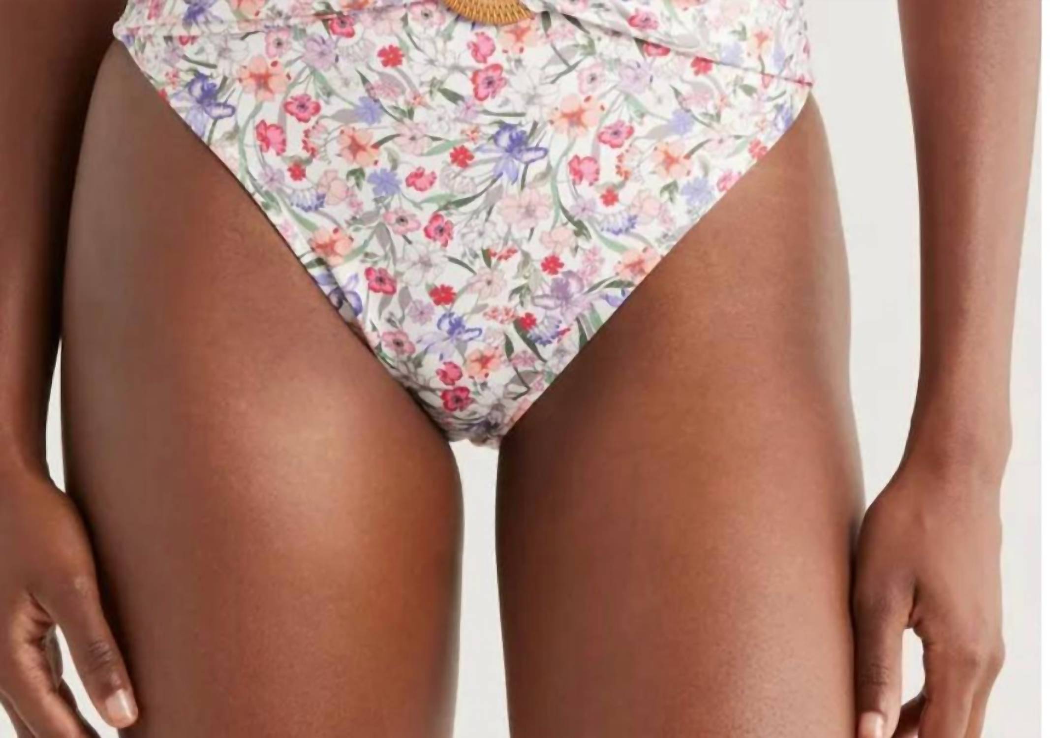 hutch Iona Two-piece Swim Set in white tropical garden - women's swimwear - alternate view
