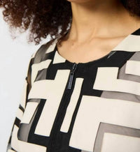 Joseph Ribkoff - Mesh & Leatherette Fitted Jacket