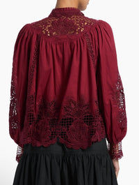 Farm Rio - Guipure Lace Cotton Button-up Shirt