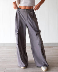 Davi & Dani - Mineral Washed Cargo Knit Pants