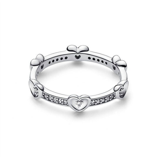 Pandora - Women's Radiant Sparkly Hearts Ring