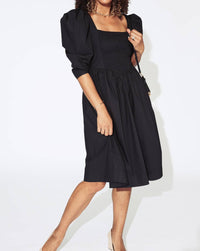 Ganni - Cotton Poplin Open Neck Smock Dress