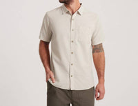 ROARK Made To Fade Short Sleeve Button Up Shirt in bone - men's shirt