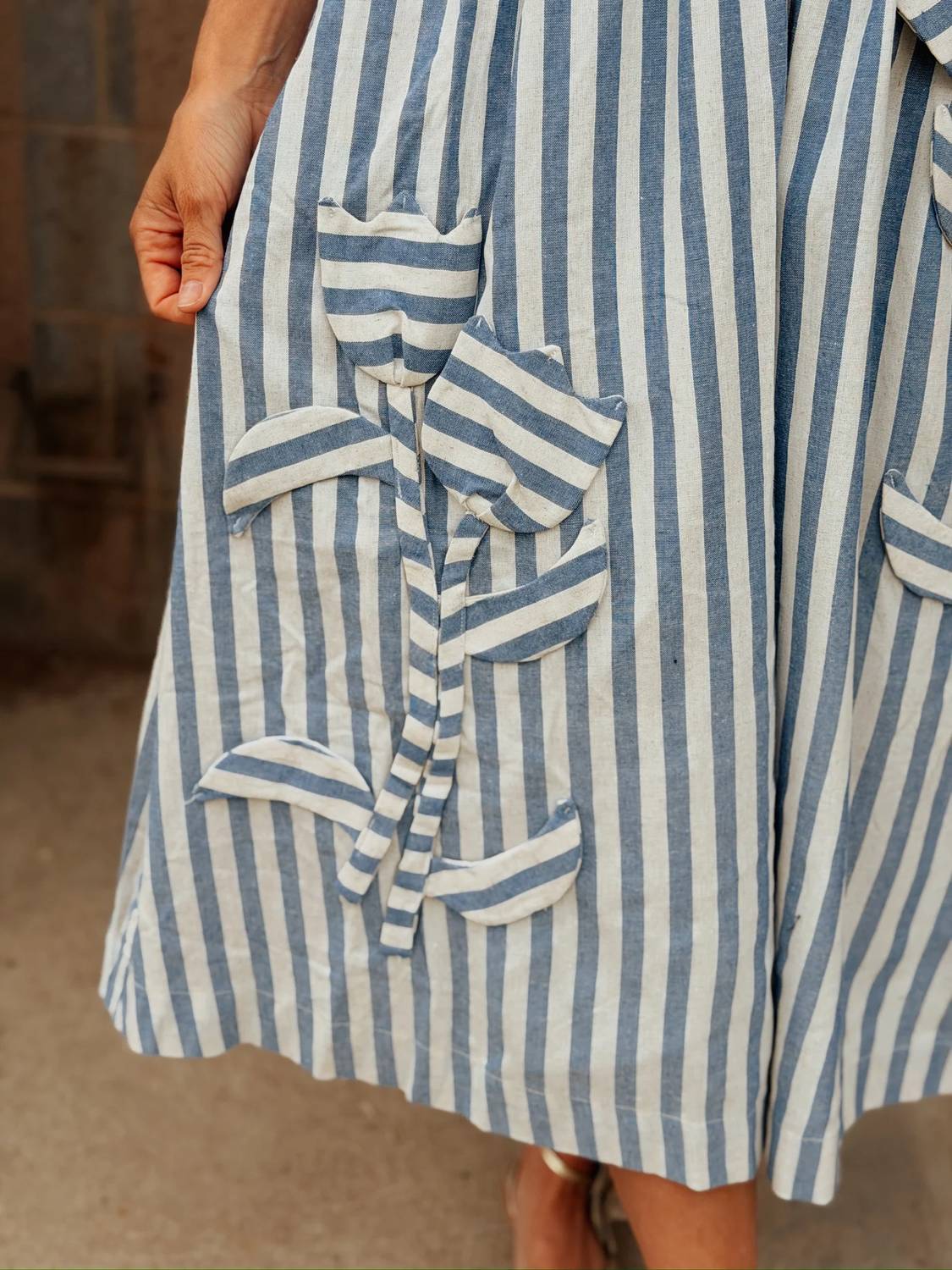 Adelyn Rae - Emilia Striped 3d Floral Midi Dress
