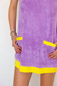 Karlie - Solid Colorblock French Terry Scoop Dress