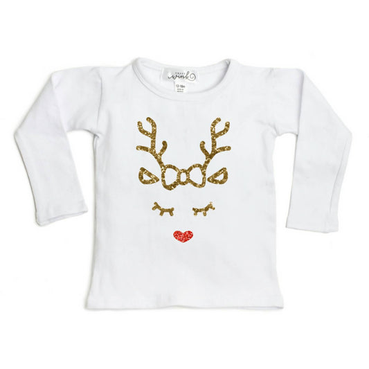 Sweet Wink - Baby Girls Reindeer Holiday T-shirt