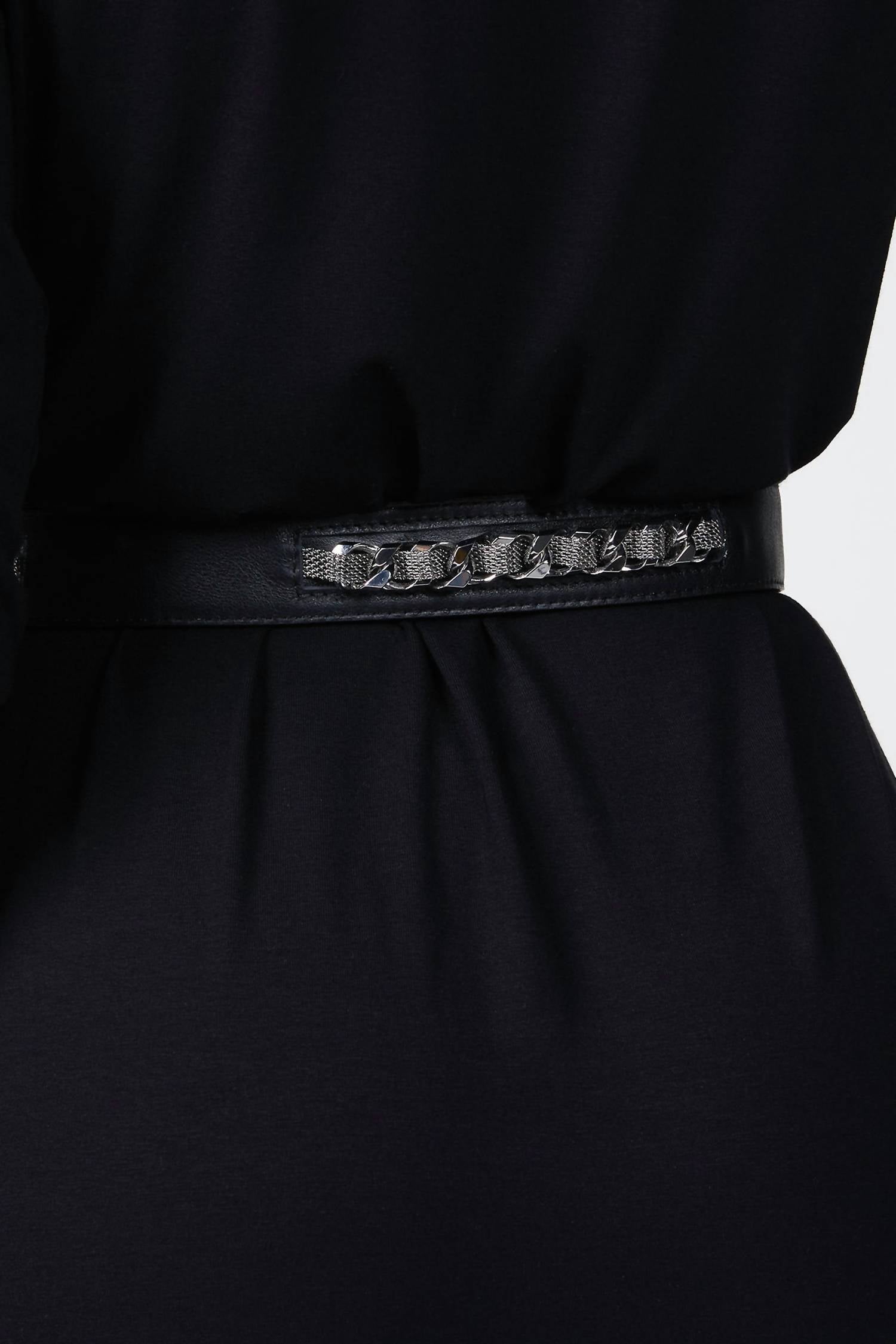LEATHER BELT WITH CHAIN