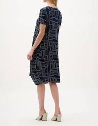 Joseph Ribkoff - Silky Knit Geometric Print Cocoon Dress