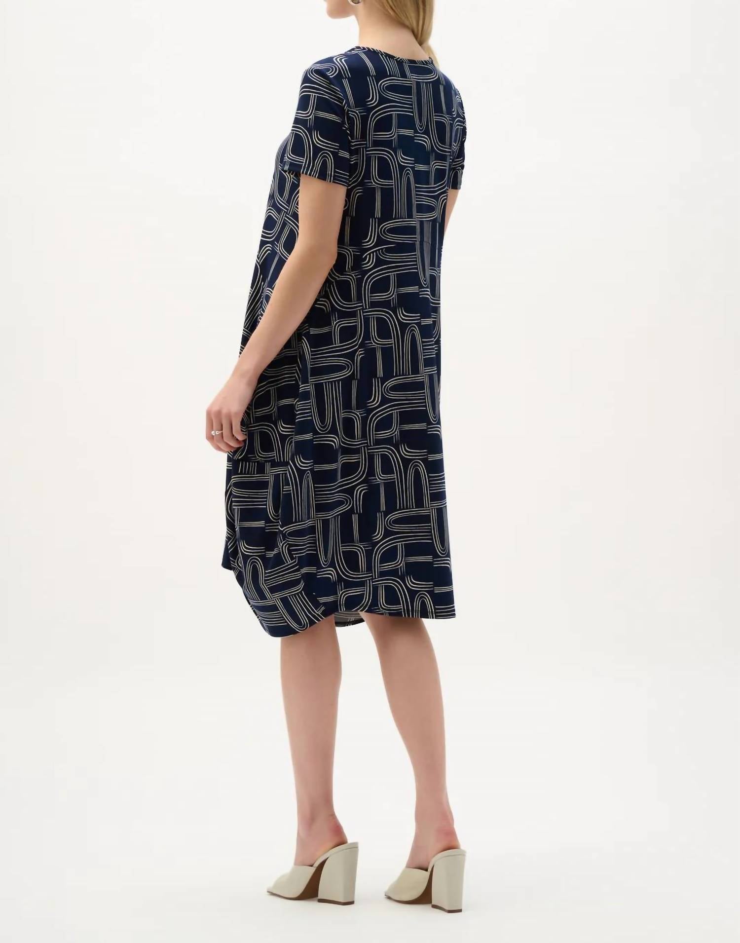 Joseph Ribkoff - Silky Knit Geometric Print Cocoon Dress