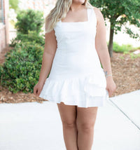 Baby Pink - Mini Dress With Ruffle Hem