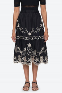 SEA Kingsley Midi Skirt in black - women's skirt