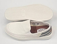 HEY DUDE Women's Sunapee Mesh Stripe Shoes in white - women's flats - detail view
