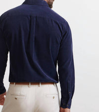 PETER MILLAR Aspen Cashmere Corduroy Shirt in navy - men's shirt - detail view