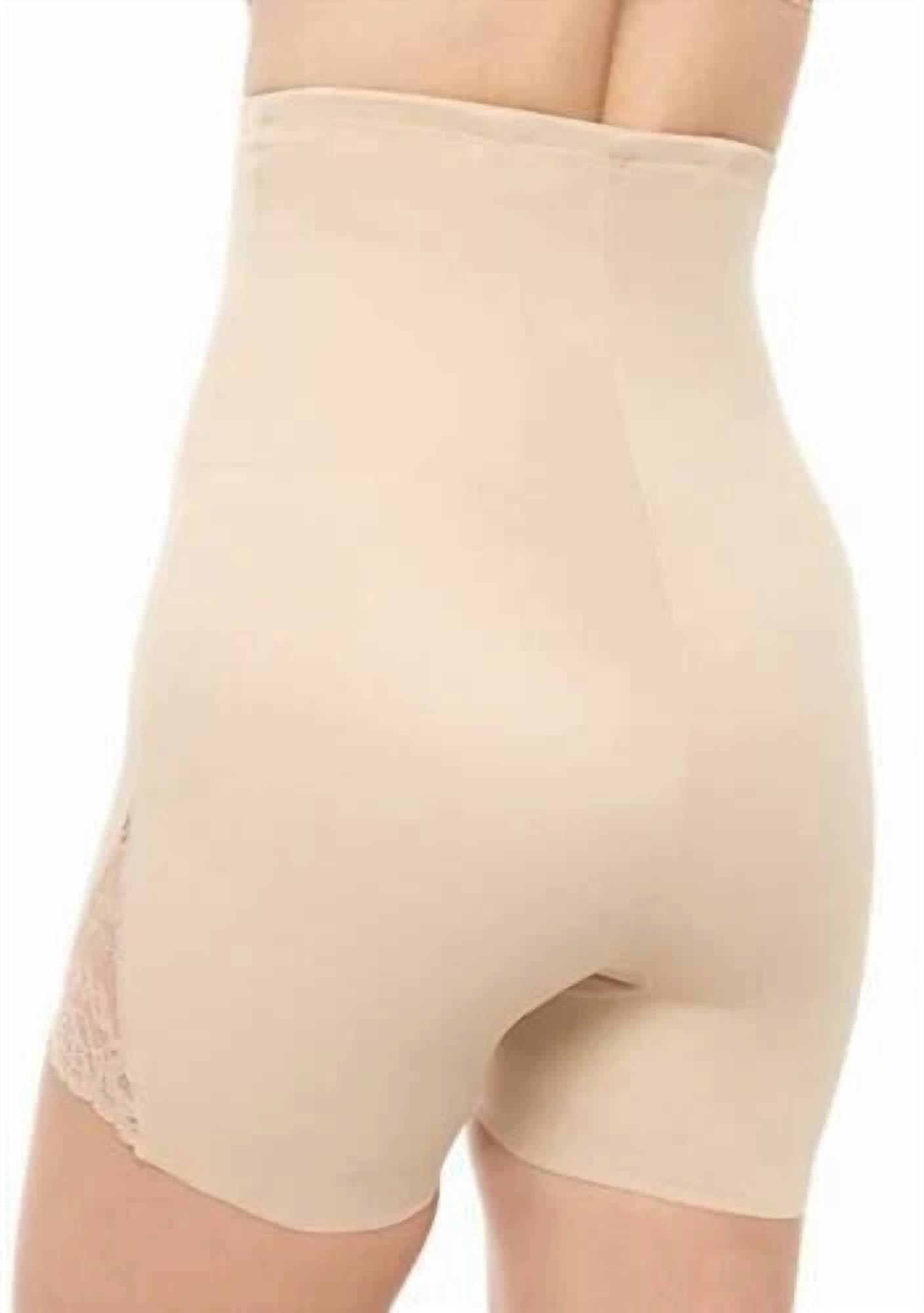 Miraclesuit Shape Away With Back Magic Lace Hi-waist Boyshort in nude - women's shorts - alternate view