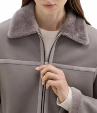 Theory - SHEARLING SPREAD COLLAR JACKET