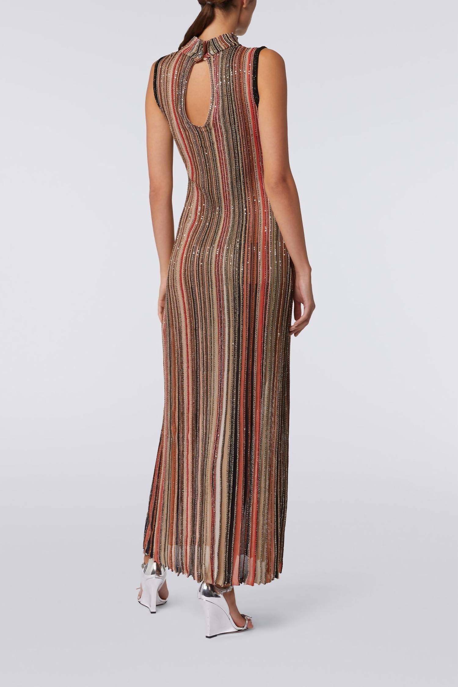 Missoni - Sleeveless Embellished Stripe Knit Maxi Dress