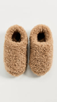 APPARIS Women's Misha Bouclette Slippers in camel - women's shoe - detail view