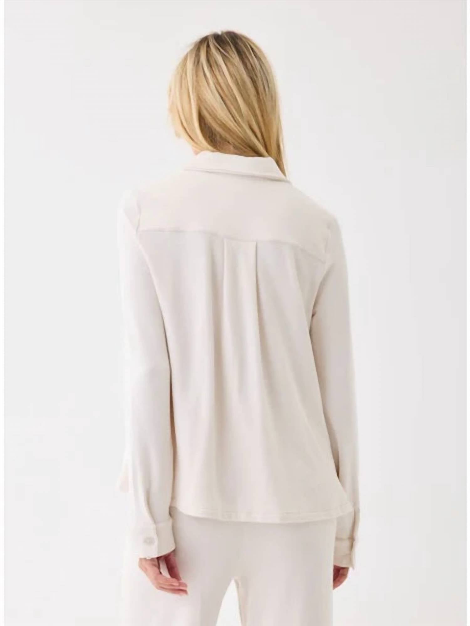 Majestic Filatures - French Terry Long Sleeve Relaxed Shirt With Back Pleat
